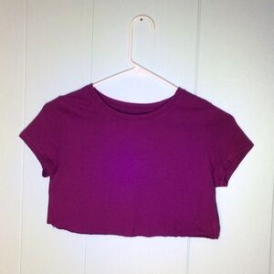 Fuchsia Short Sleeve Cropped Tee